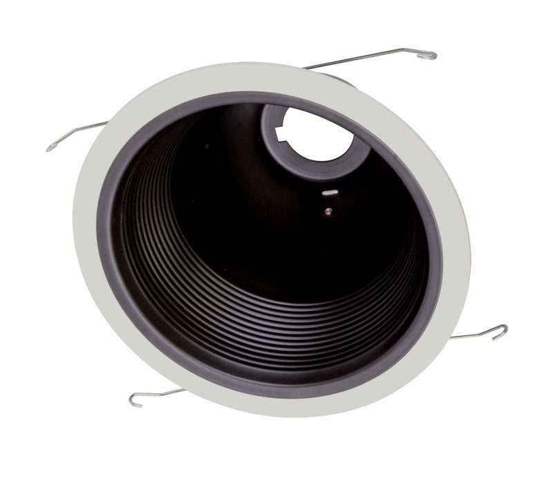 NICOR Lighting 6 inch Black Cone Baffle Trim with White Trim Ring, Fits 6 inch Housings (17551A) - Image 2